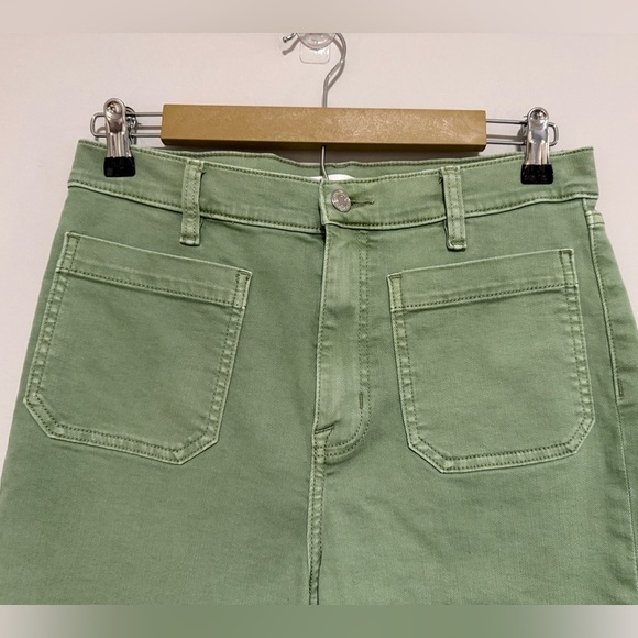 Eunina Women's Green Dawn Wide Leg Super High Rise Crop Jeans Size 29 - Picture 3 of 8